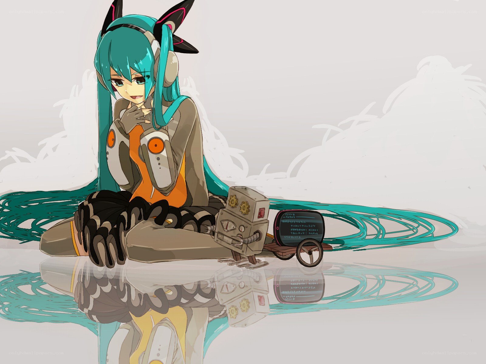 Miku with robot companion