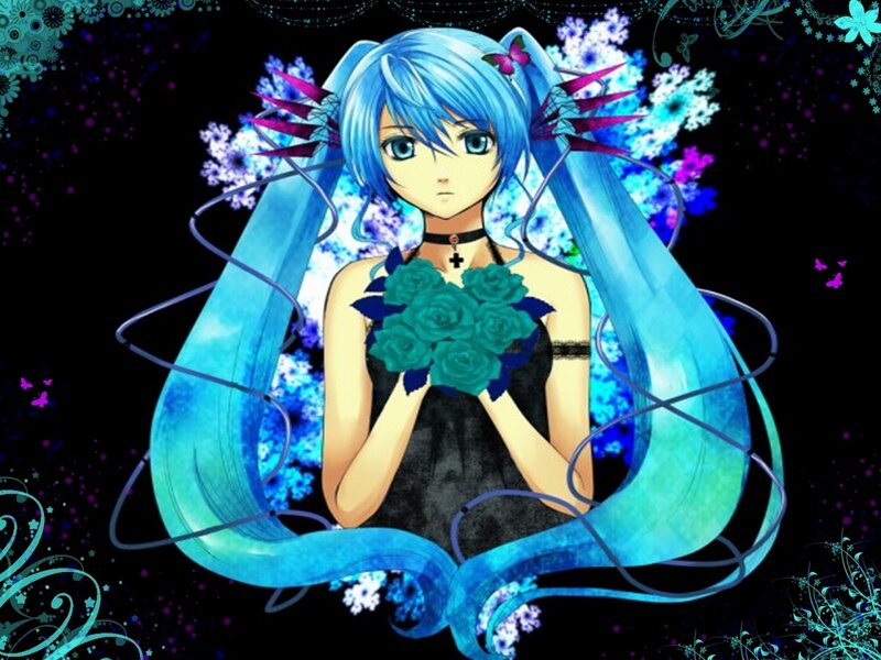 Miku with roses