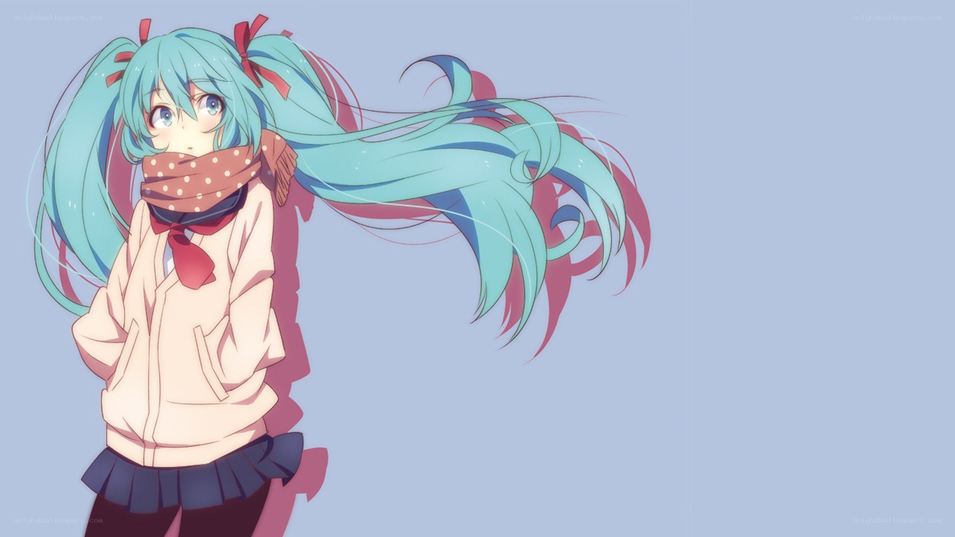 Miku with scarf and wind