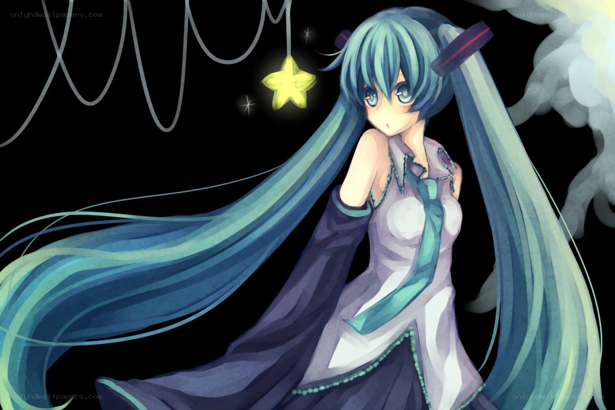 Miku with star and smoke