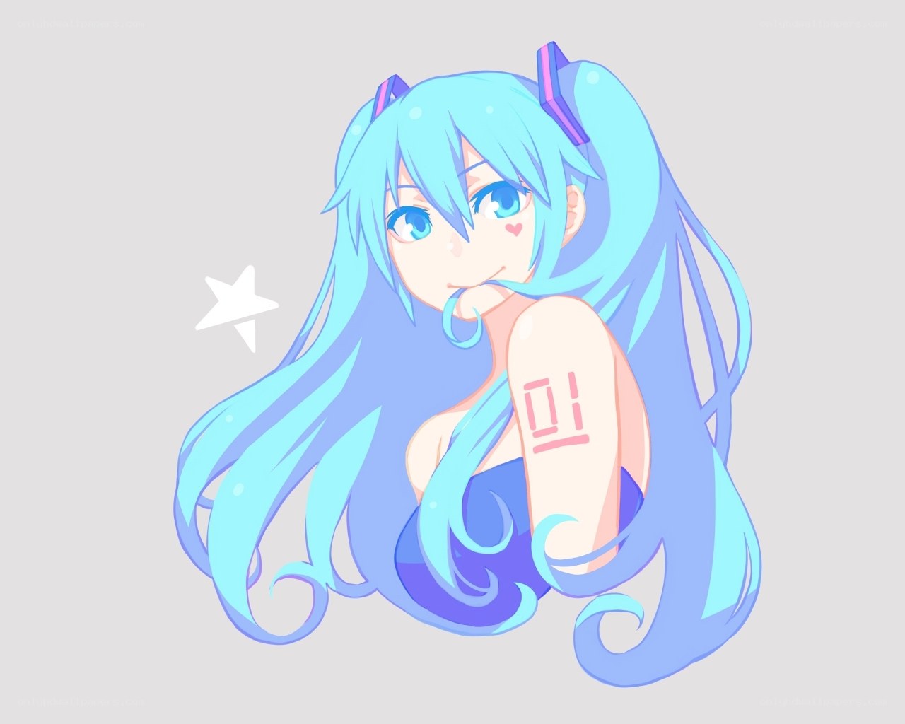 Miku with star and tattoo