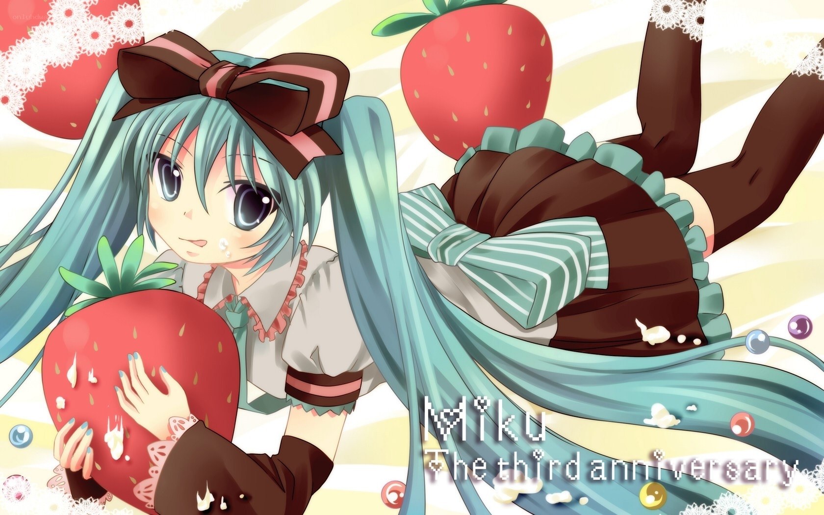 Miku with strawberries