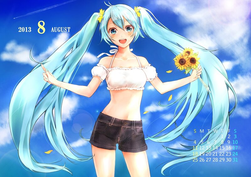 Miku with sunflowers