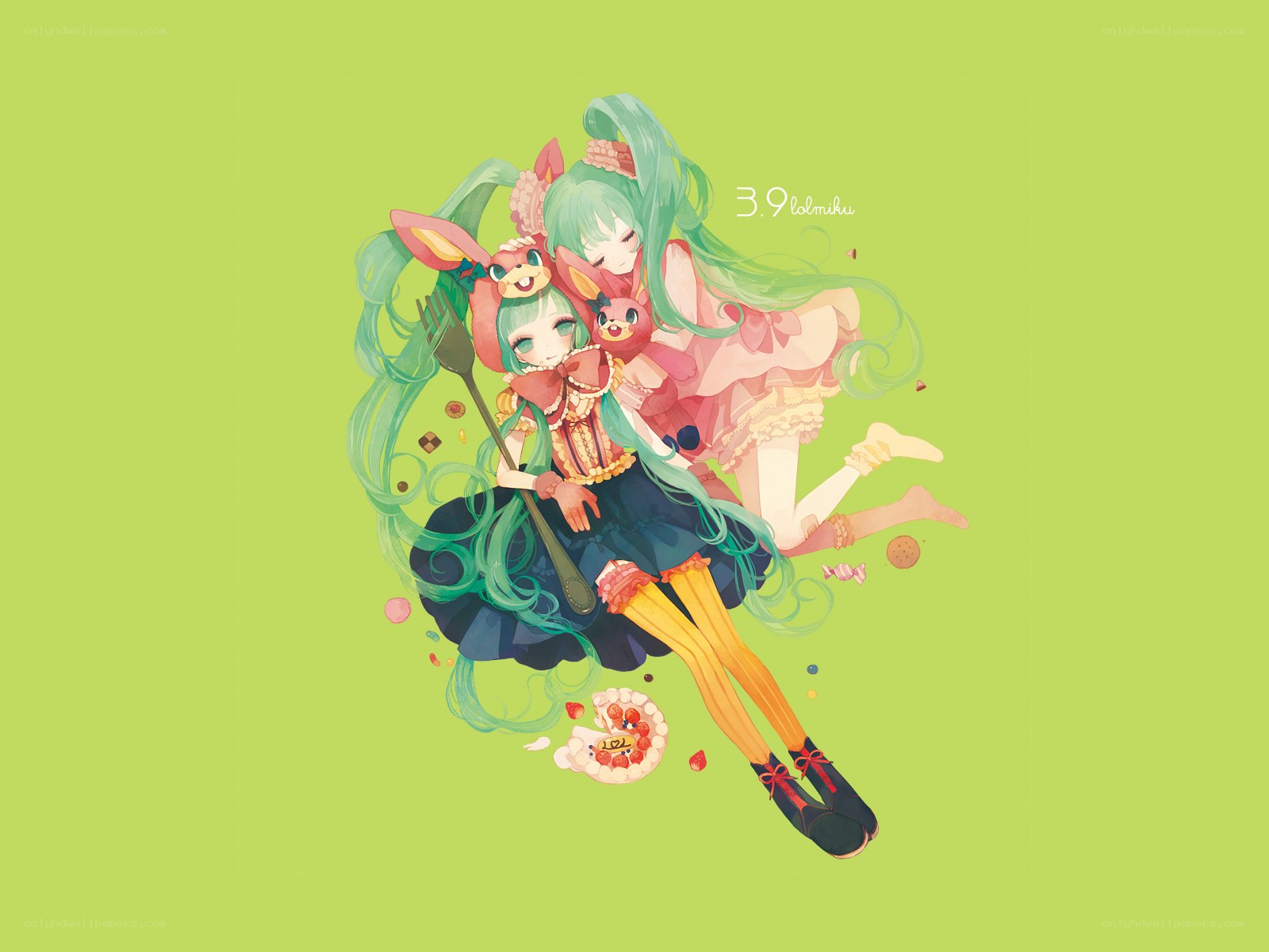 Miku with sweets and toys