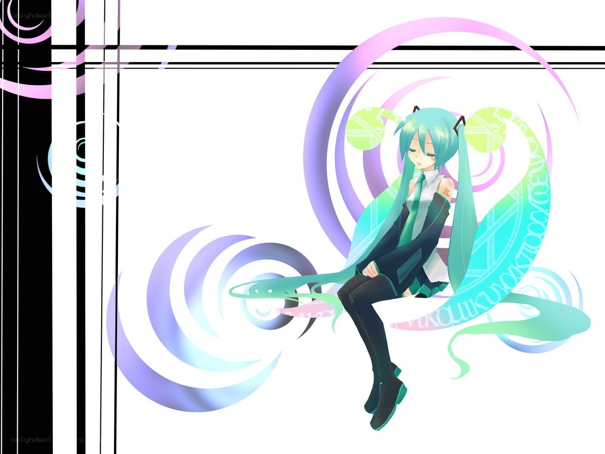 Miku with swirling patterns