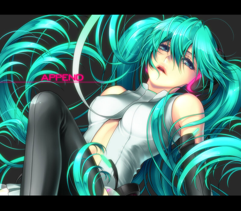 Miku with teal hair