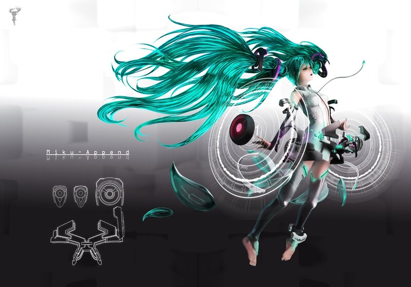 Miku with Teal Hair — Dynamic
