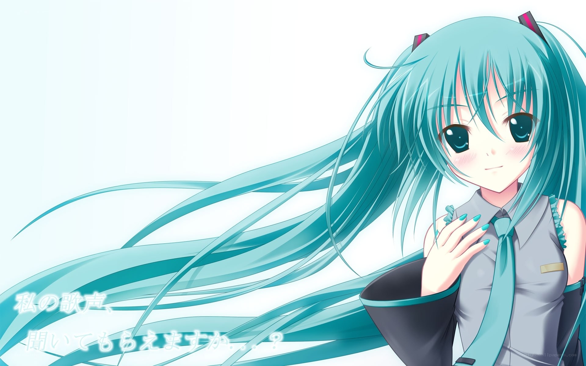 Miku with teal hair