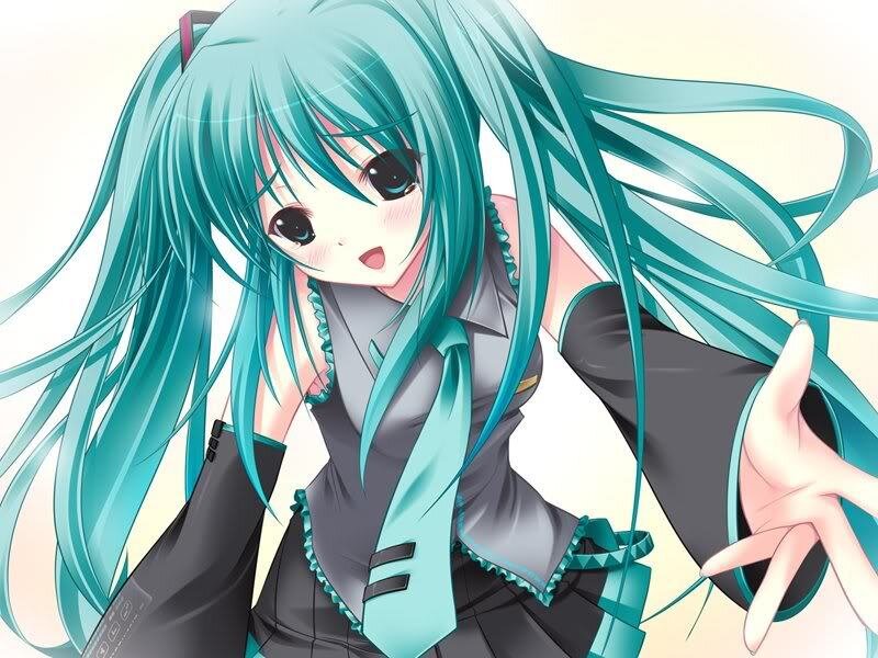 Miku with turquoise hair