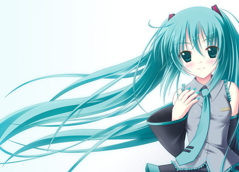 Miku with turquoise hair