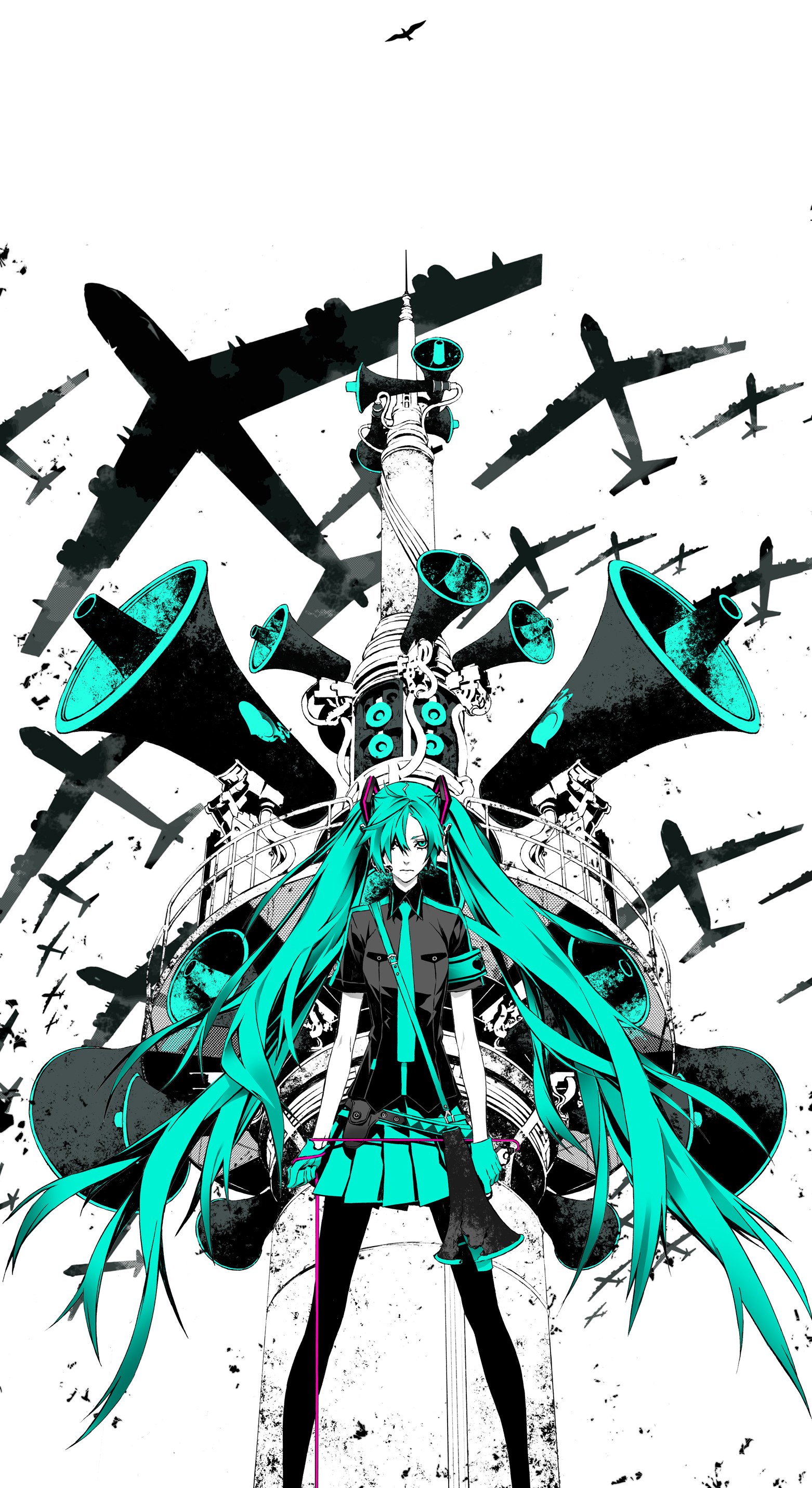 Miku with war machines