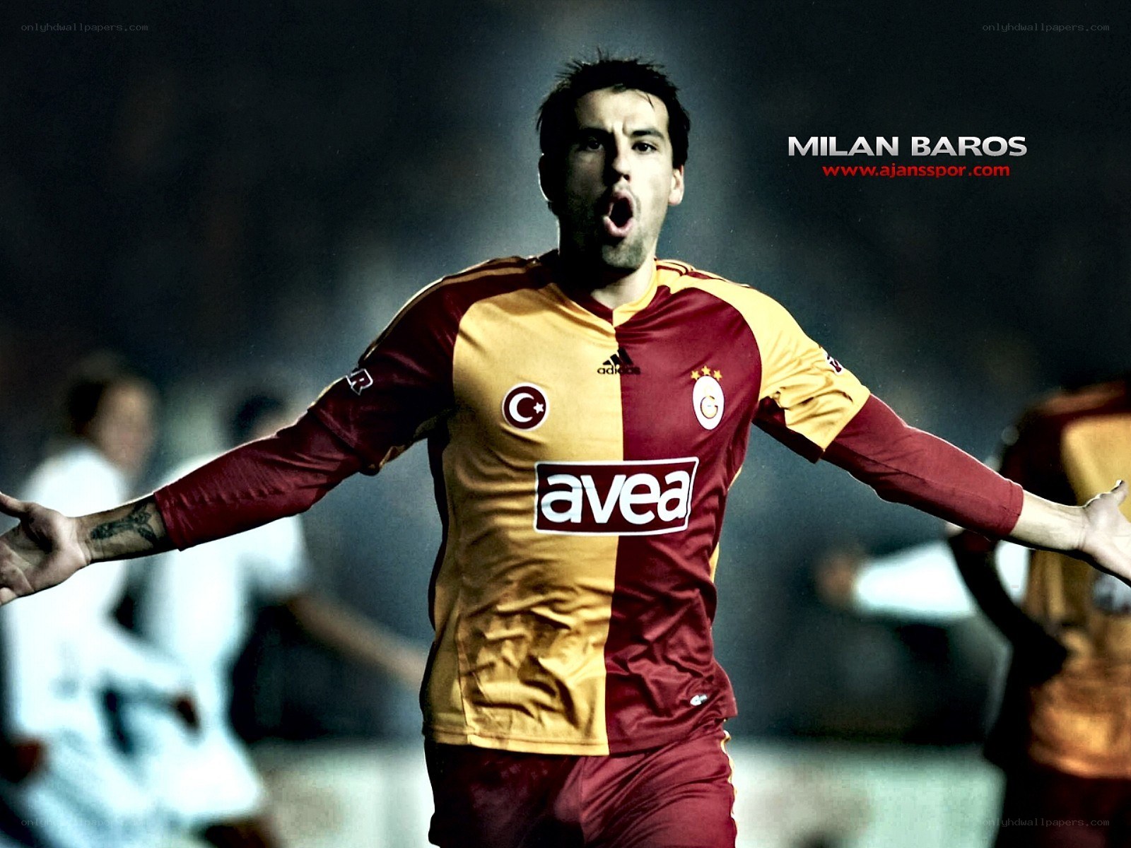 Milan Baros celebrating goal