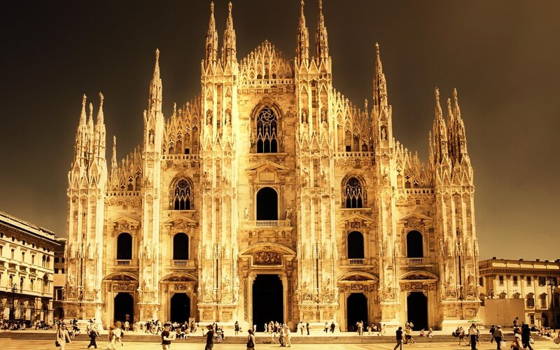 Milan Cathedral at night