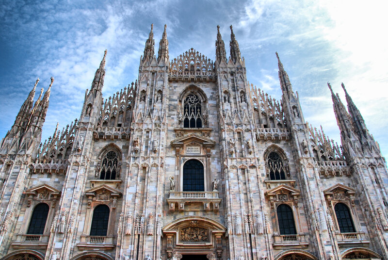 Milan Cathedral Facade — Blue, Dramatic