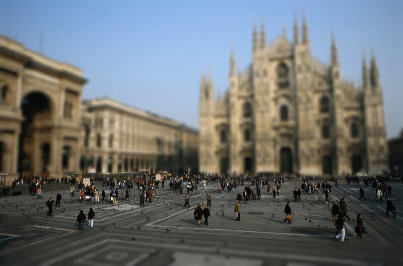 Milan Cathedral Square — Gray