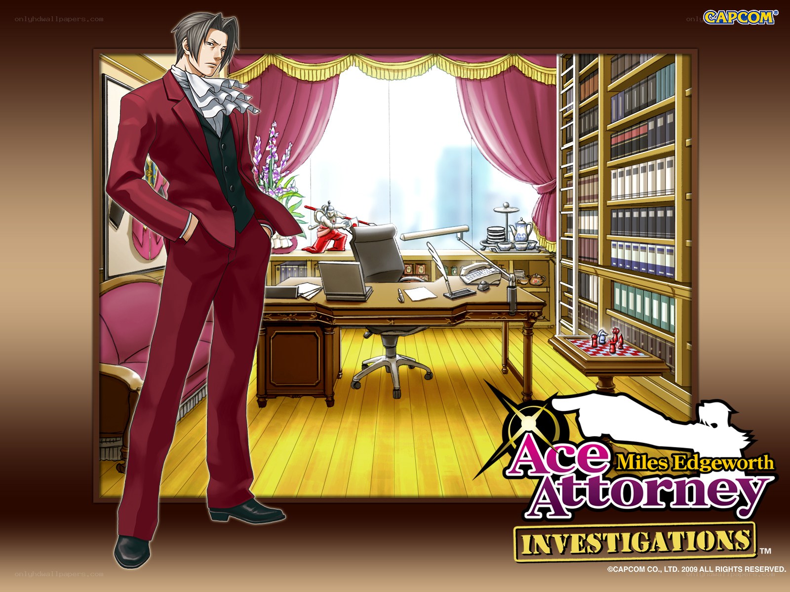 Miles Edgeworth in his office