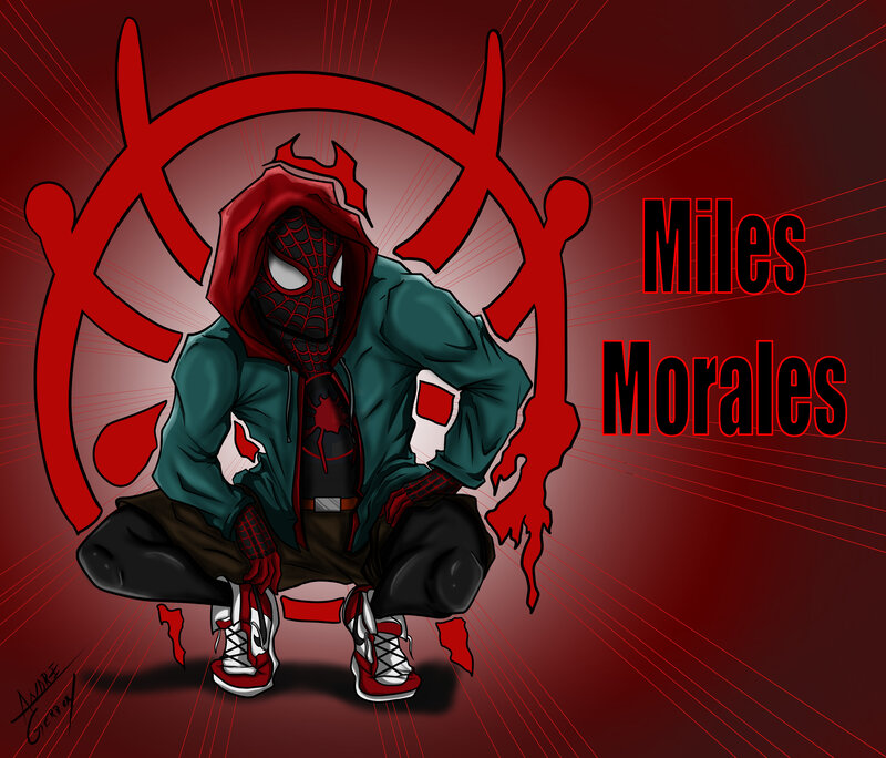 Miles Morales as Spider-Man — Red, Dramatic