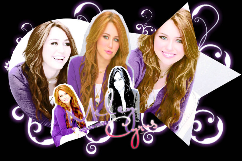 Miley Cyrus Collage — Purple