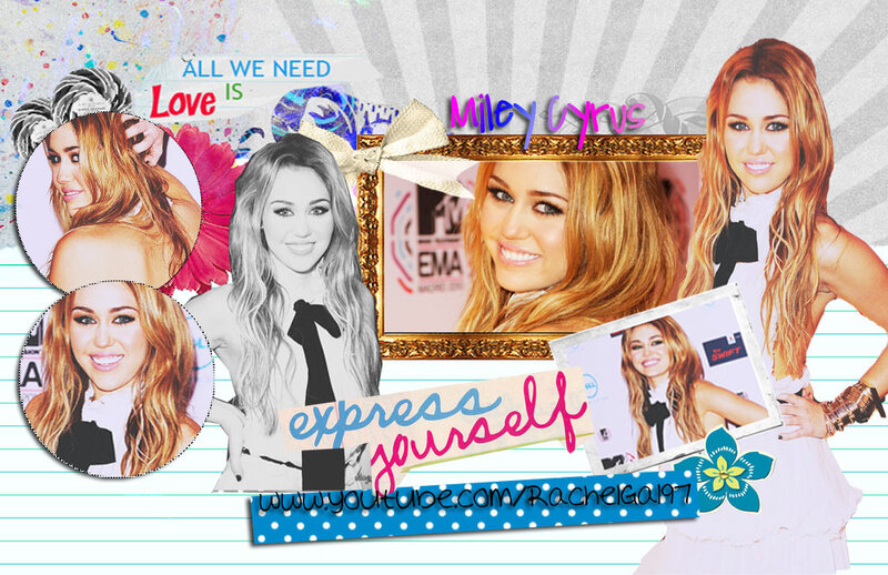 Miley Cyrus Collage — White