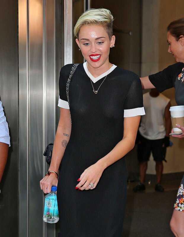 Miley Cyrus in black dress