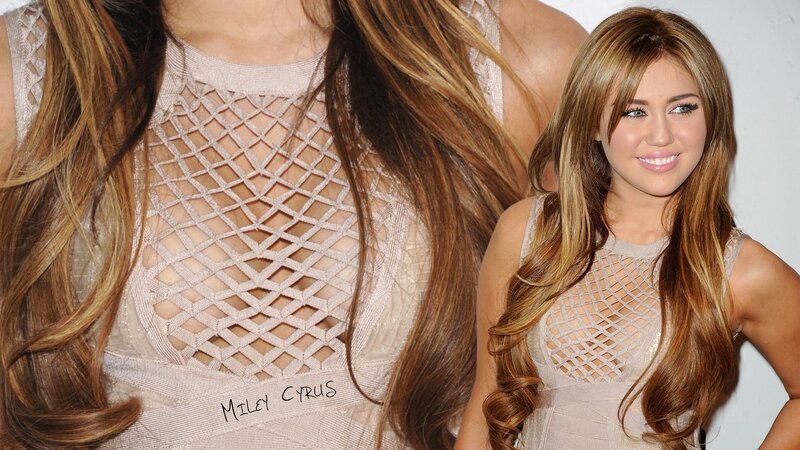 Miley Cyrus in mesh dress
