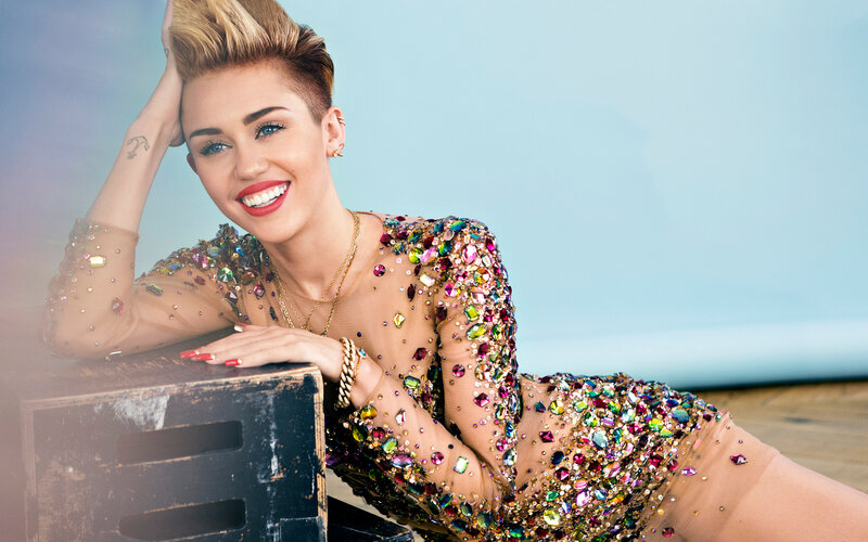 Miley Cyrus in Sequined Dress