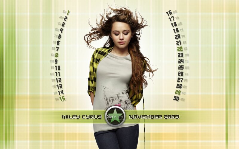 Miley Cyrus November 2009 calendar