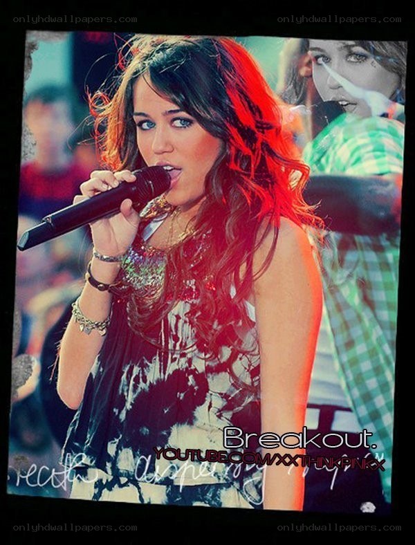 Miley Cyrus performing 'Breakout'