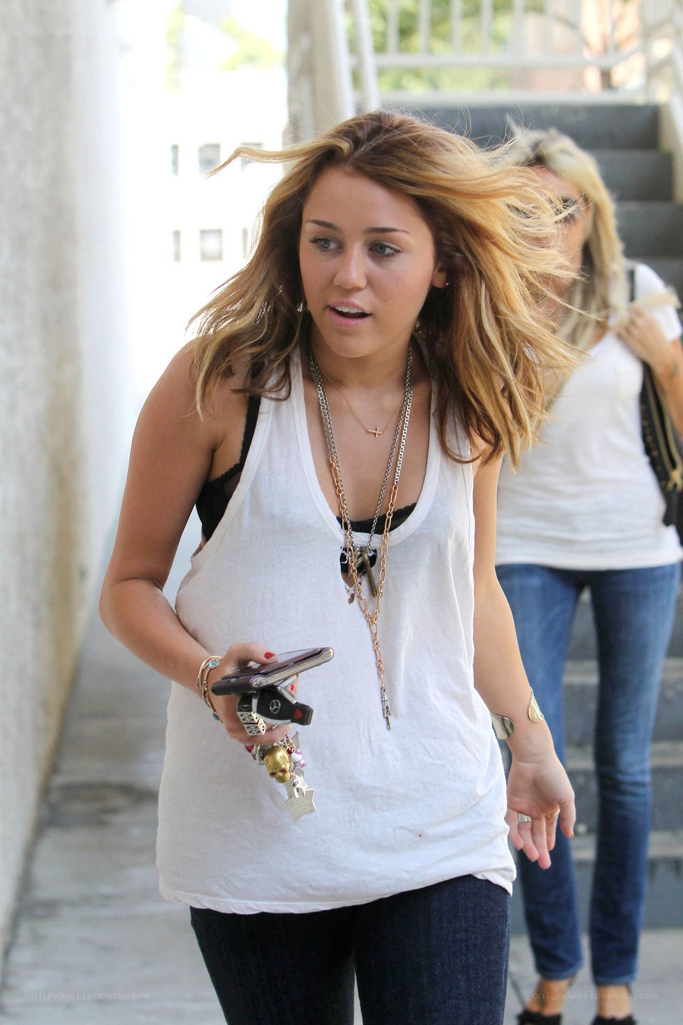 Miley Cyrus walking outside