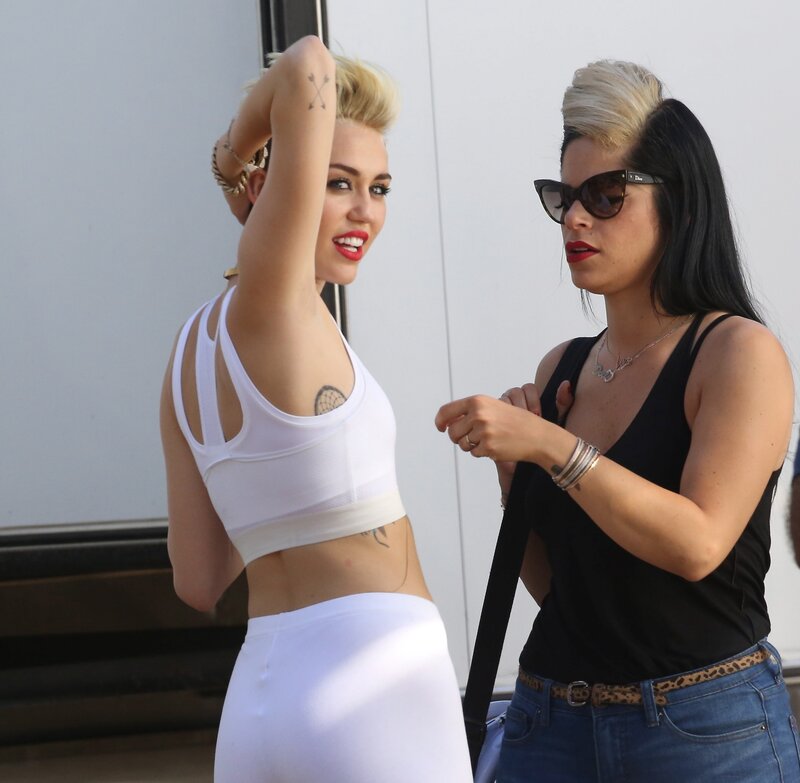 Miley Cyrus with friend