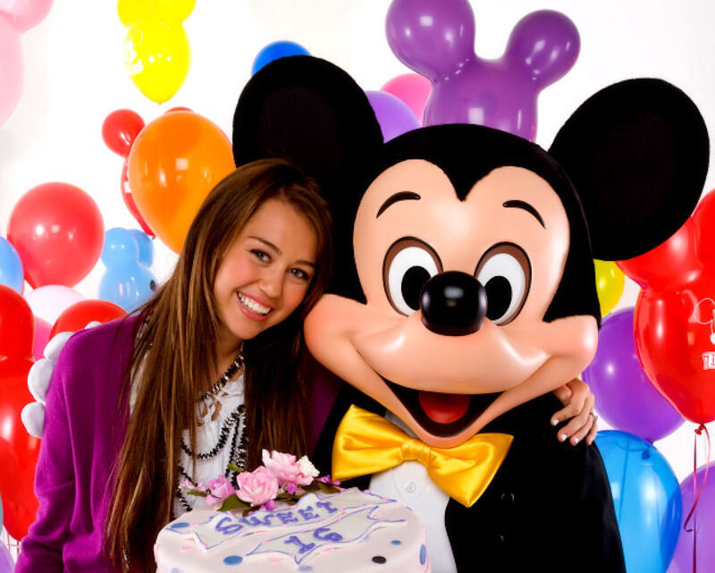 Miley Cyrus with Mickey Mouse
