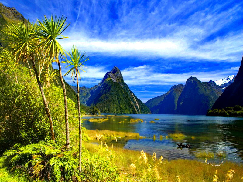 Milford Sound Landscape — Blue, Serene, Afternoon, Photograph