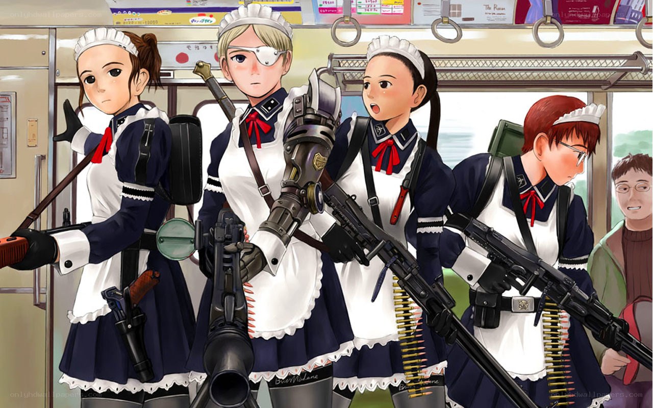 militarized maids on a train