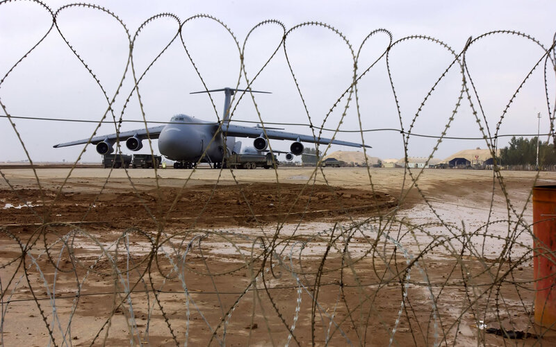 Military aircraft at airbase