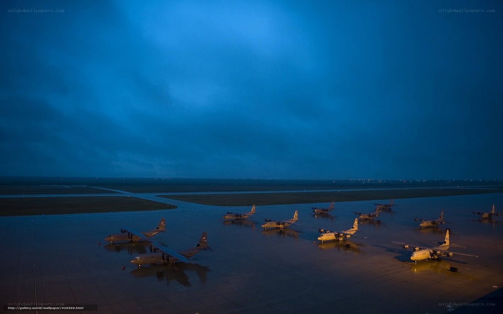 Military aircraft at dusk