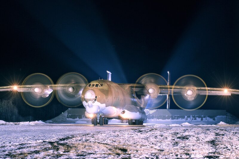 Military aircraft at night