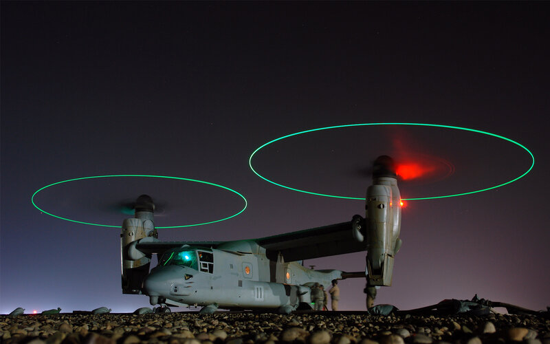 Military aircraft at night