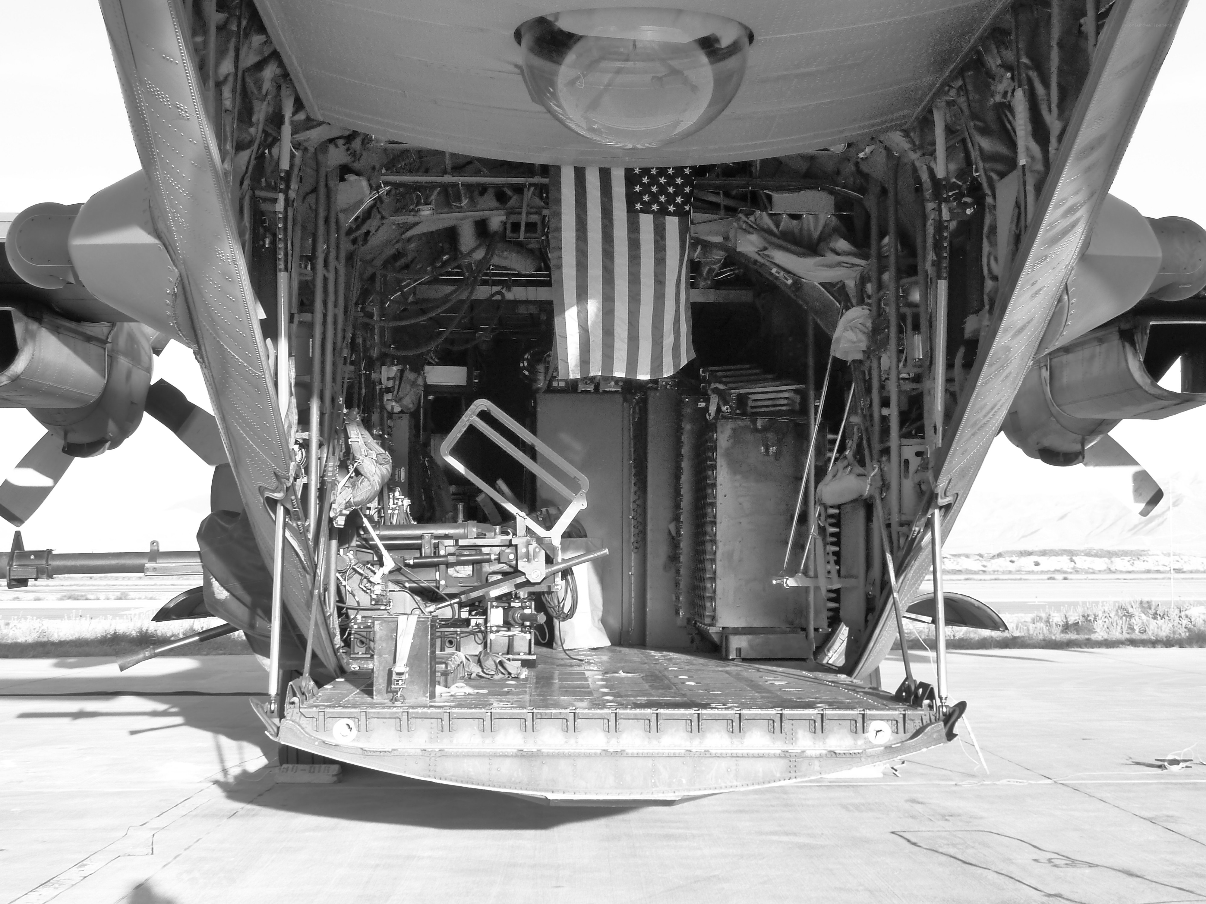 Military aircraft cargo bay interior