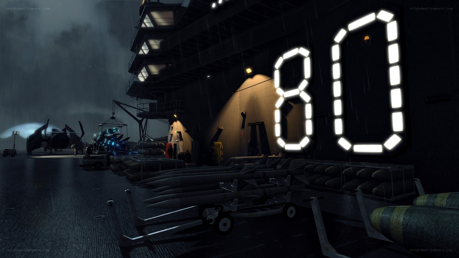 Military aircraft carrier deck