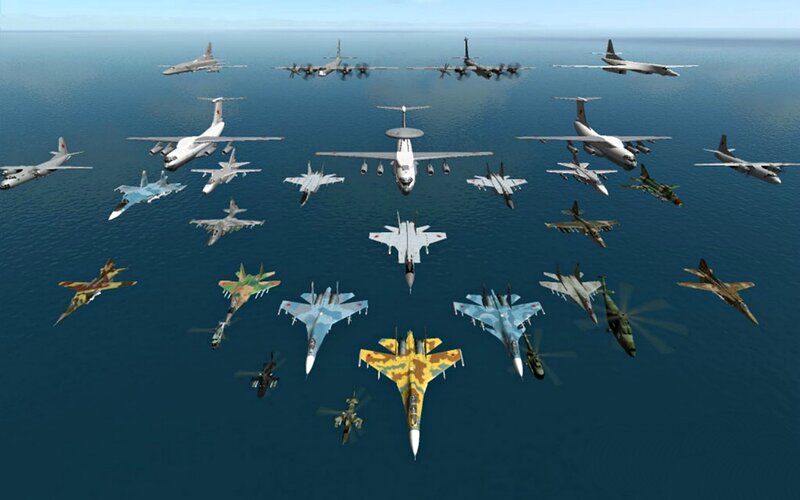 Military Aircraft Formation — Blue, Dramatic