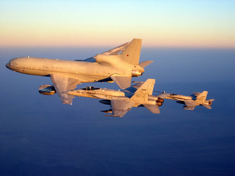Military Aircraft Formation — Blue