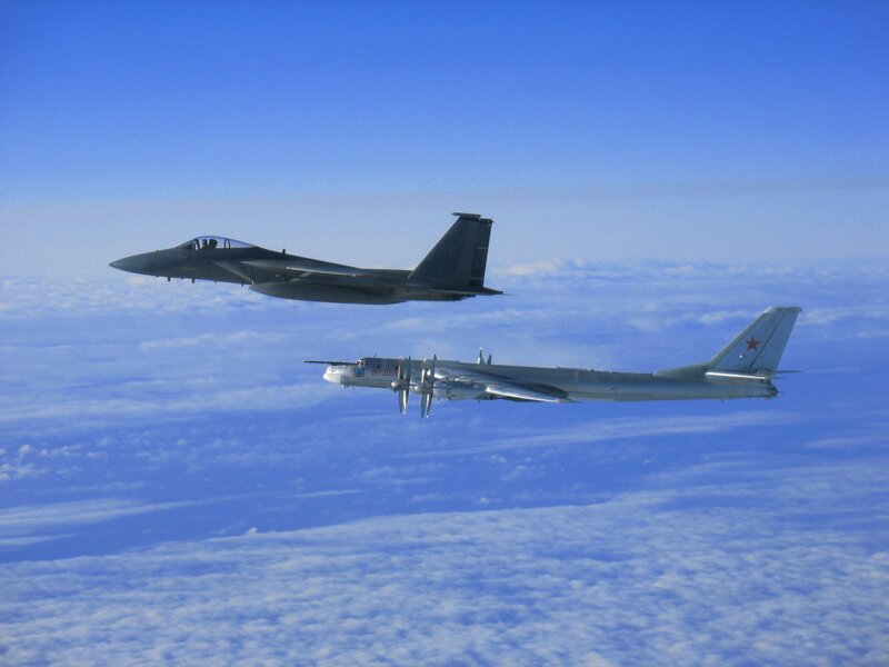 Military aircraft in flight