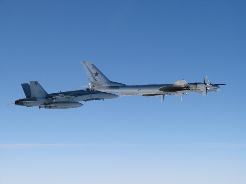 Military aircraft in flight