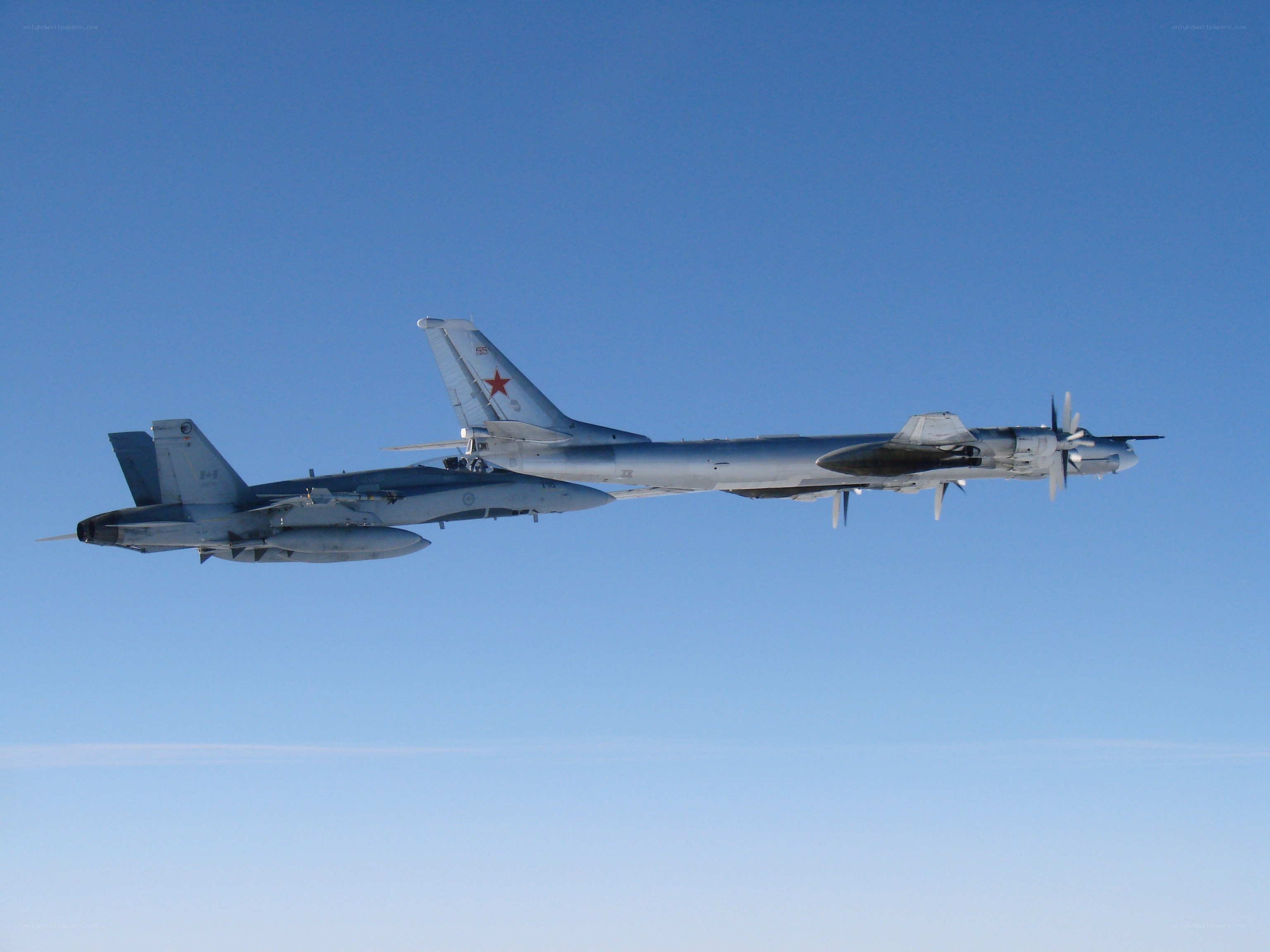 Military aircraft in flight