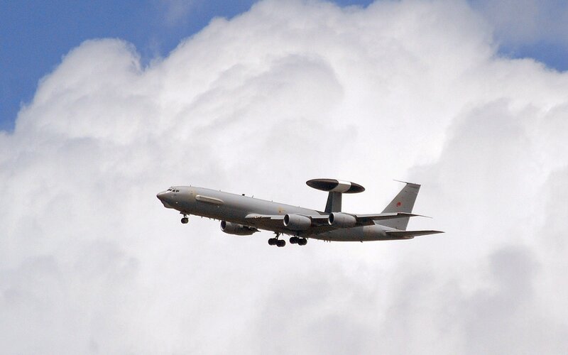 military aircraft in flight