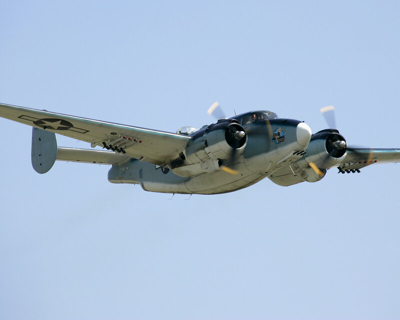 Military Aircraft in Flight — Blue, Clear