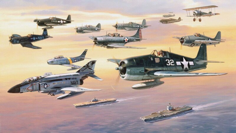 Military Aircraft in Flight — Blue, Dramatic, Sunset