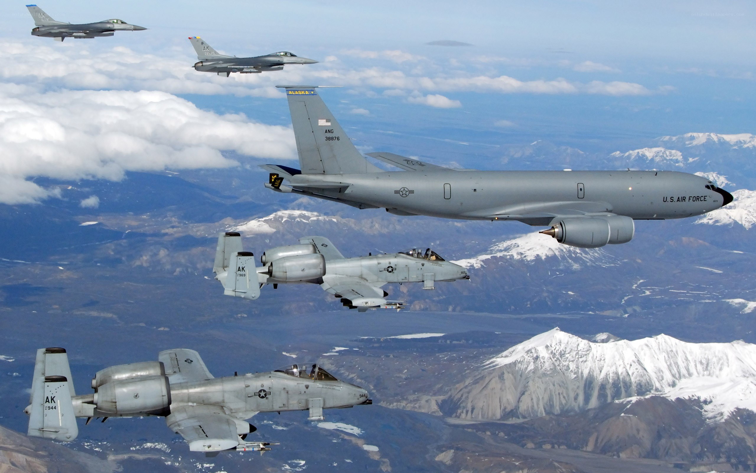 Military aircraft in formation