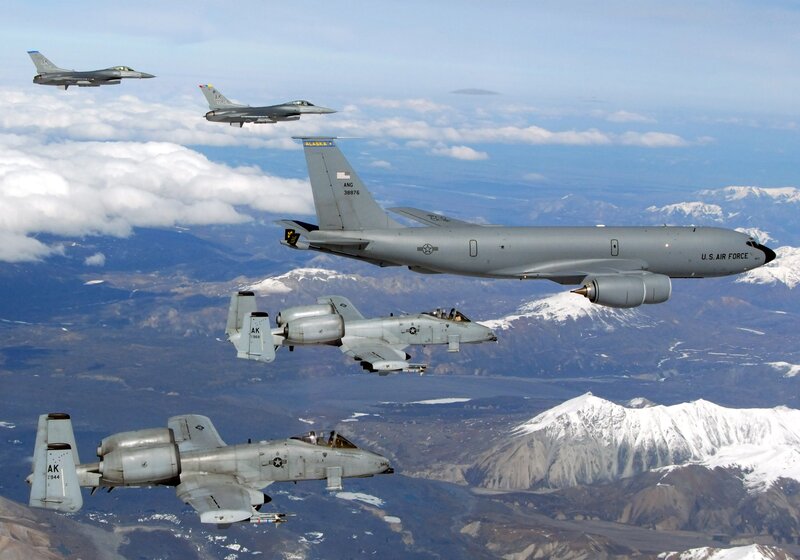 Military aircraft in formation