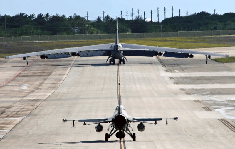 Military aircraft on runway